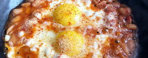 Шаг 4: яичницы с фасолью