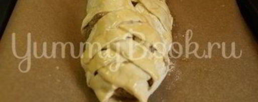 Шаг 7: яичницы с филе и грибами в слоеном тесте