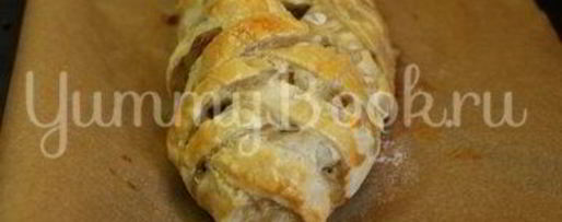 Шаг 8: яичницы с филе и грибами в слоеном тесте