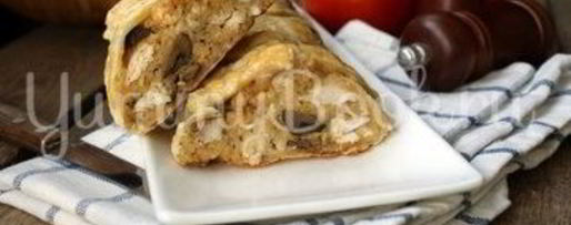 Шаг 9: яичницы с филе и грибами в слоеном тесте