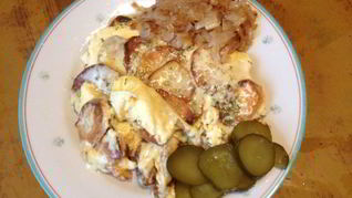 Рецепт Яичницы с картофелем и сыром