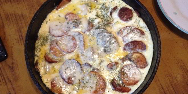 Рецепт яичницы с картофелем и сыром