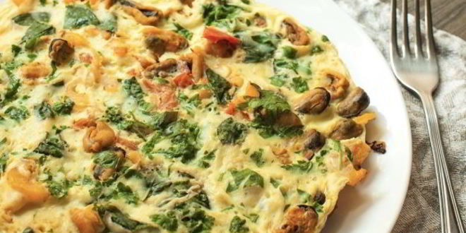 Рецепт яичницы с мидиями