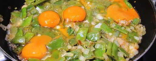 Шаг 9: яичницы с плоской стручковой фасолью