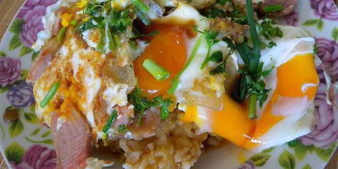 Рецепт яичницы с прошутто и зеленью