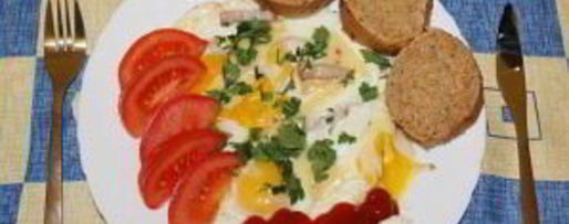 Шаг 5: яичницы с сыром плавленным