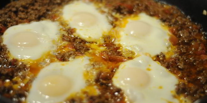 Рецепт яичницы с тушенкой