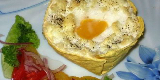 Рецепт яичницы с ветчиной в лаваше