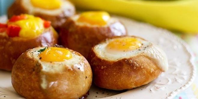 Рецепт яичницы в хлебном горшочке