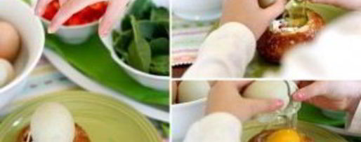 Шаг 2: яичницы в хлебном горшочке