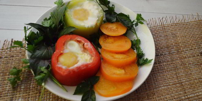 Рецепт яичницы в перце