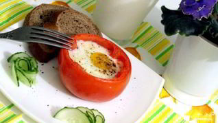 Рецепт Яичницы в помидорах в духовке