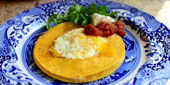 Рецепт яичница в тортилье