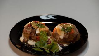 Рецепт Заливного из телячьего языка с ржаным хлебом