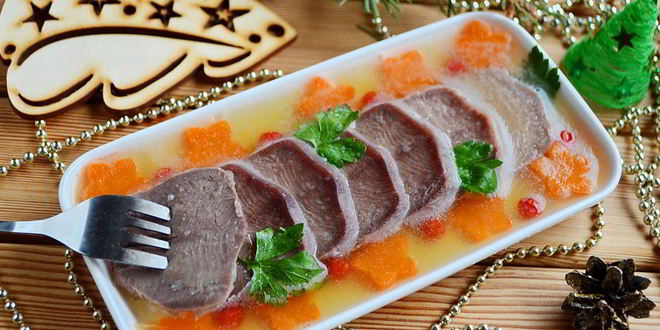 Рецепт заливного из языка на новый год