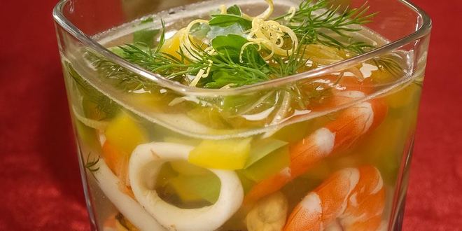 Рецепт заливного морского дна