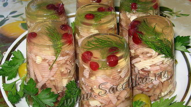 Рецепт Заливного в стаканчике