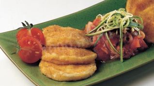 Рецепт Жареного сыра Моцарелла с гарниром из овощей