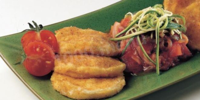 Рецепт жареного сыра моцарелла с гарниром из овощей