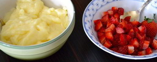 Шаг 1: жареных полумесяцев с клубникой