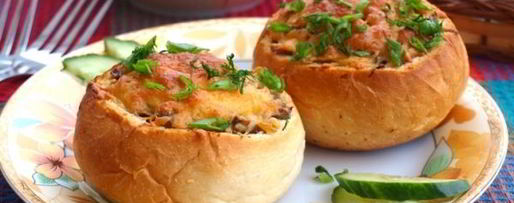 Шаг 7: жульена из шампиньонов в булочке