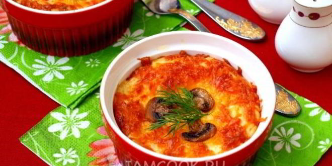 Рецепт жульена с грибами и сыром