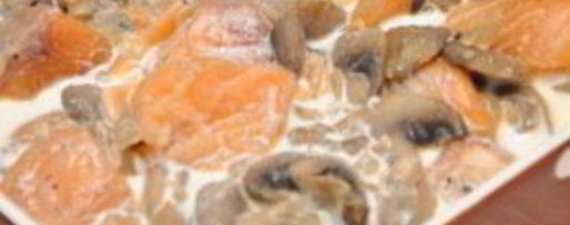 Шаг 3: жульена с рыбой и грибами