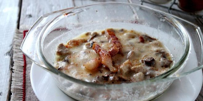 Рецепт жульена со свининой и грибами