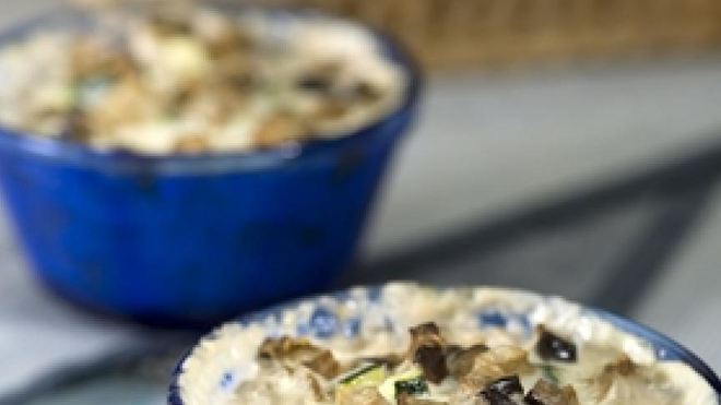 Рецепт Жюльена из морепродуктов с баклажанами