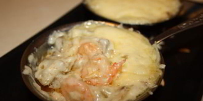 Рецепт жюльена с мидиями и креветками